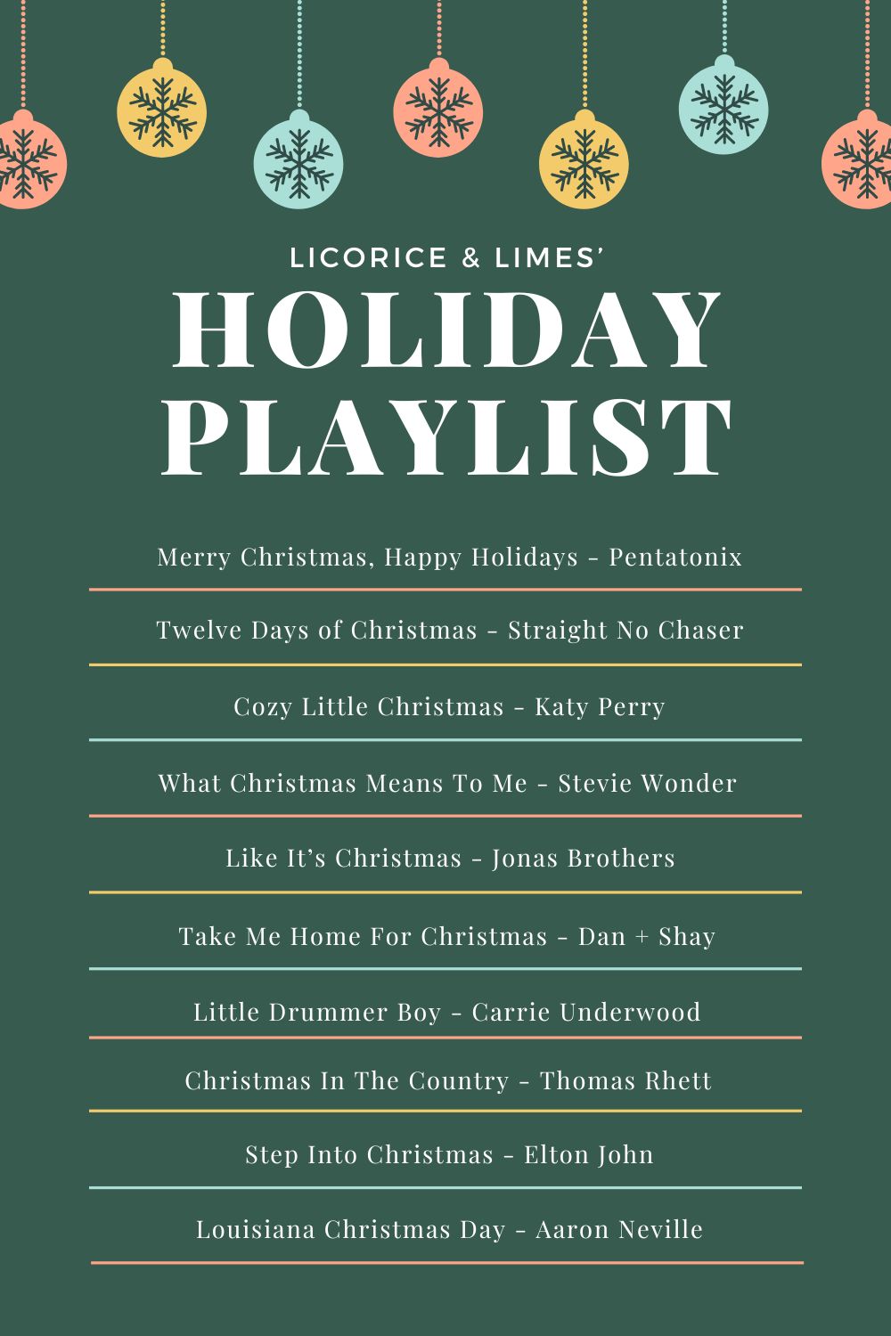 A holiday playlist that will put you in the Christmas spirit.